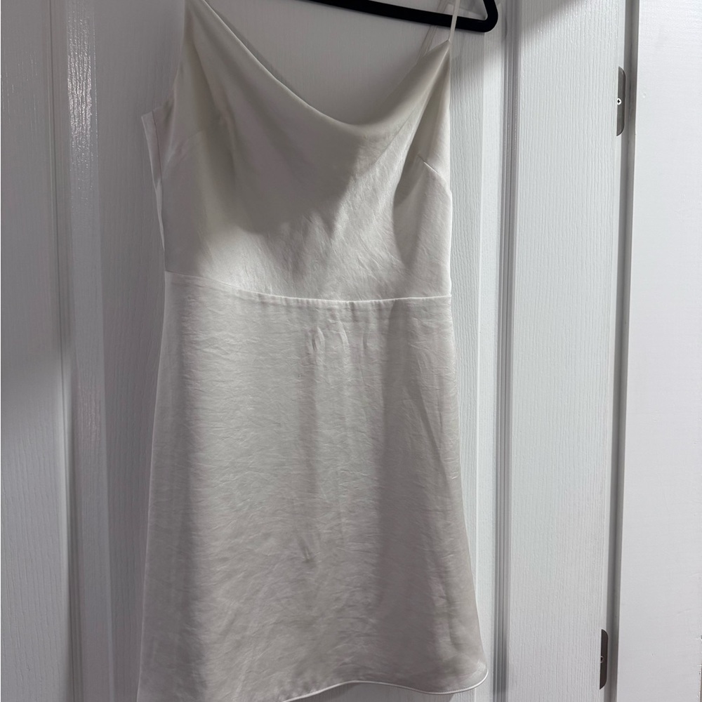 Sunday Best Cream Satin Mini Dress